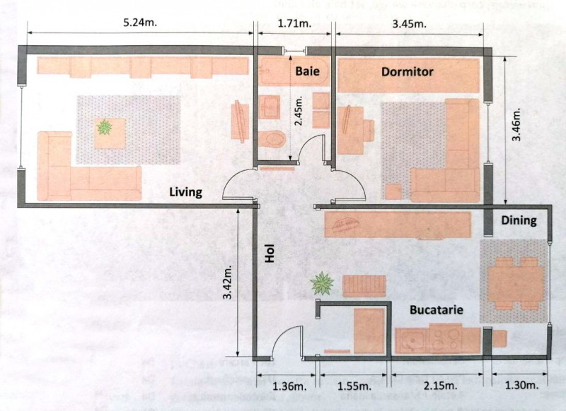 Apartament 2 camere, decomandate, 51 mp, Zorilor, zona liceului de informatica