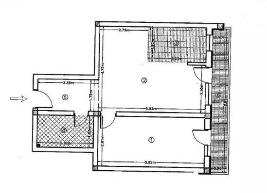 Apartament cu 2 camere, decomandat, 56 mp, Sannicoara