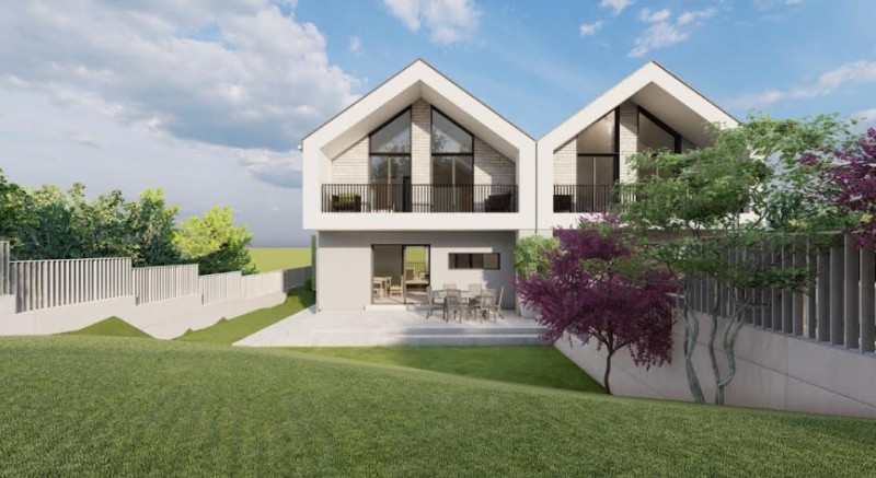 Teren autorizat pt. casa cuplata, 722 mp, front  20 ml, Campenesti