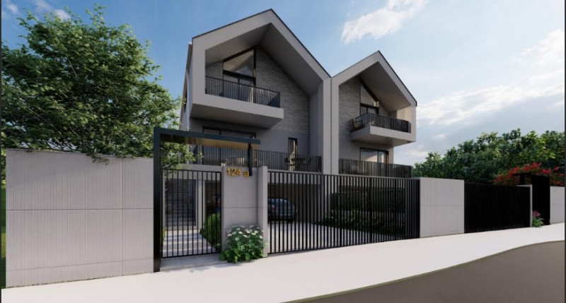 Teren autorizat pt. casa cuplata, 722 mp, front  20 ml, Campenesti