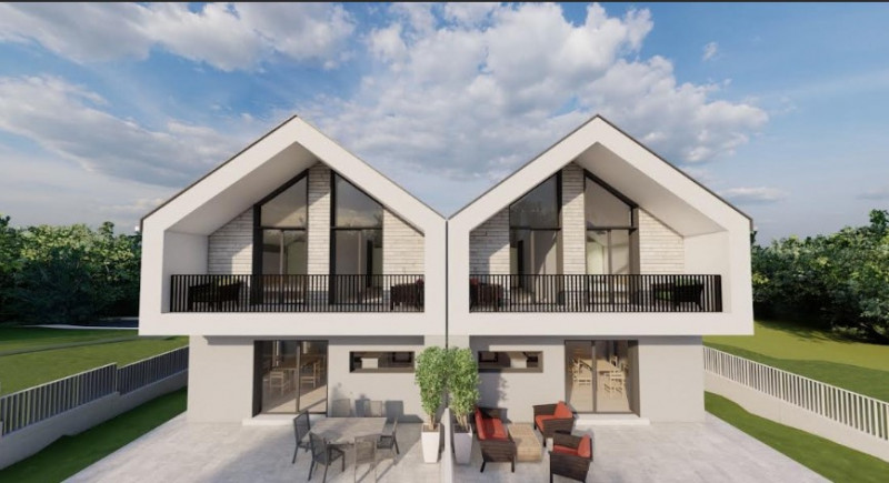 Teren autorizat pt. casa cuplata, 722 mp, front  20 ml, Campenesti